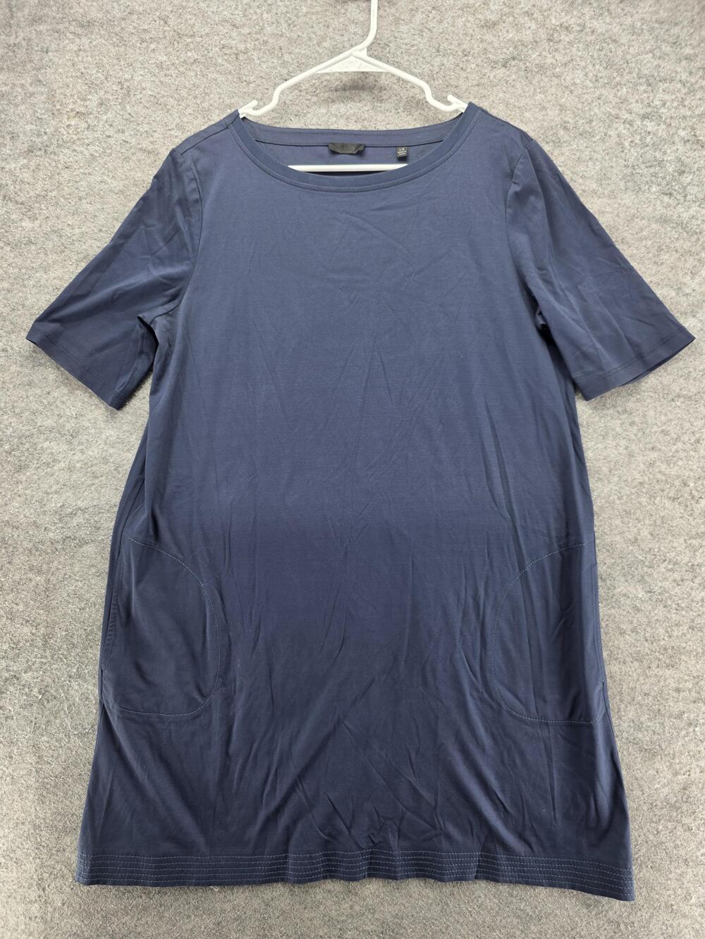 ATM Anthony Thomas Melillo Dress Womens Large Blue Cotton T Shirt Pockets